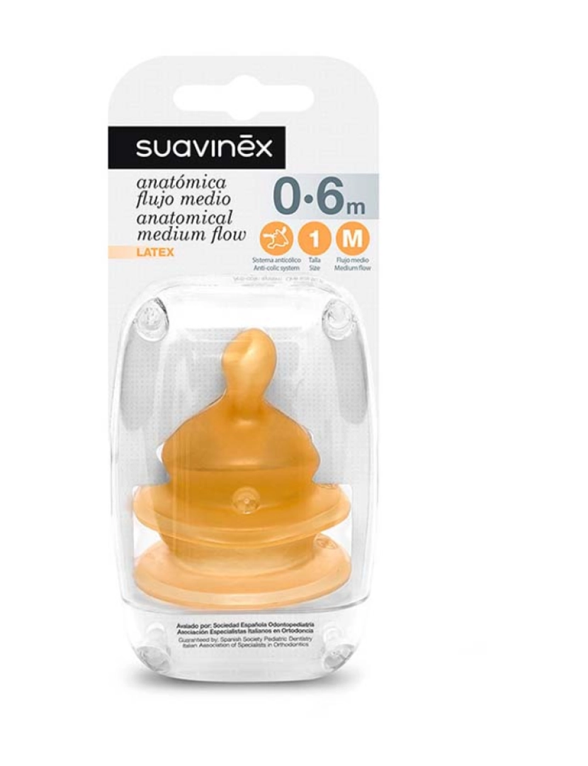 Suavinex - Mamilo de látex anatômico T-1M 2 U