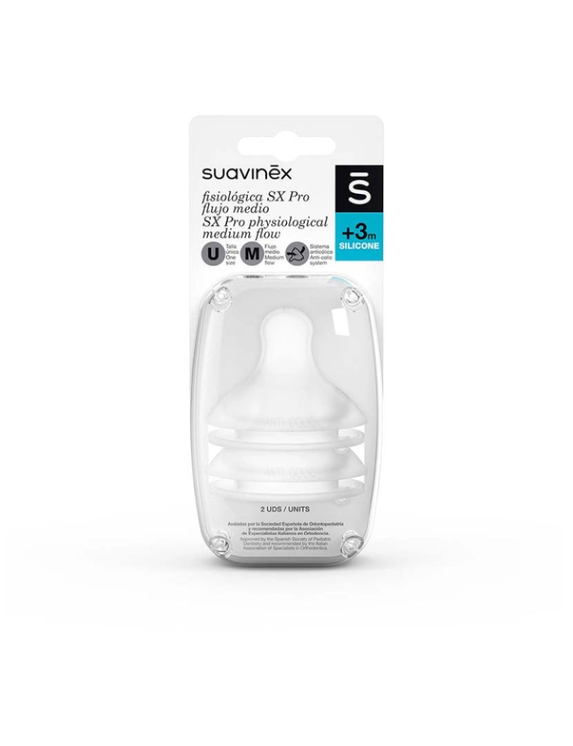 Suavinex - Mamilo de Silicone de Fluxo Fisiológico M 2 U