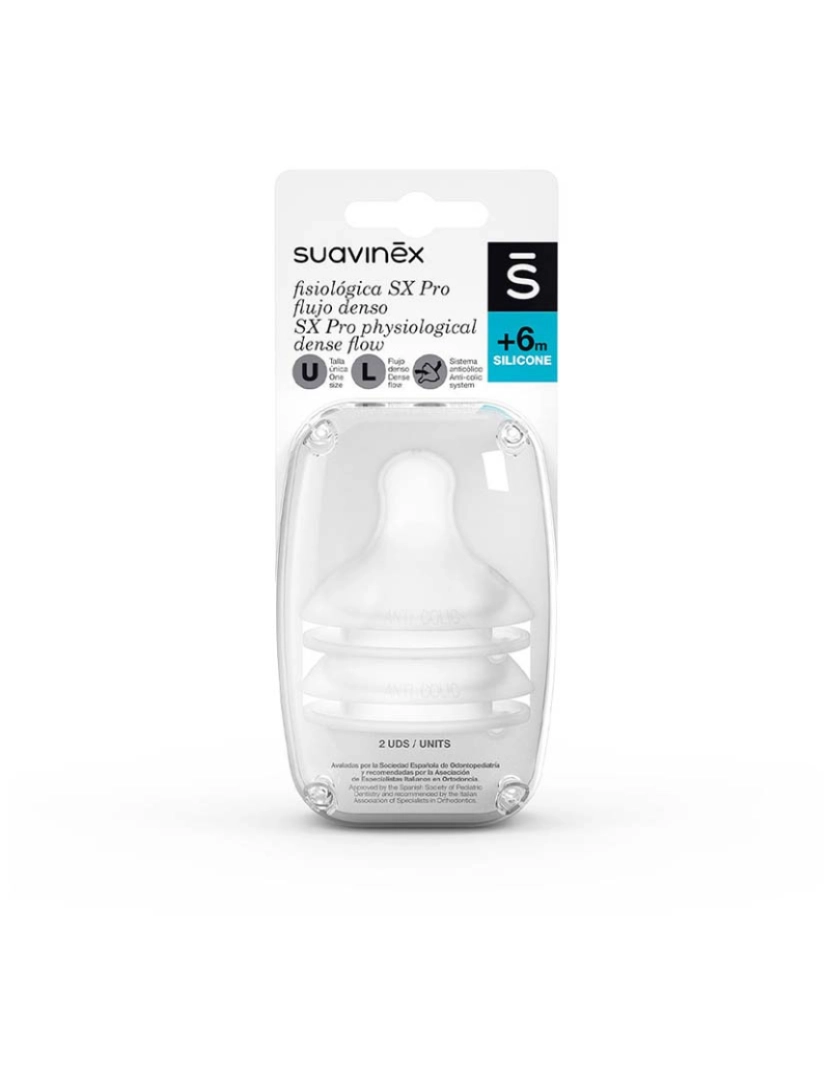 Suavinex - Bico de Silicone de Fluxo Fisiológico L 2 U