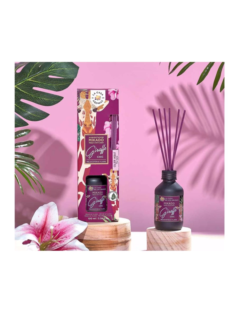 La Casa De Los Aromas - Ambientador Mikado Giraffe Chic #melocotón & Ylang La Casa De Los Aromas 100 ml