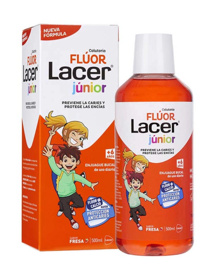 Lacer - Colutório Júnior com Flúor e Sabor Morango 500 ml