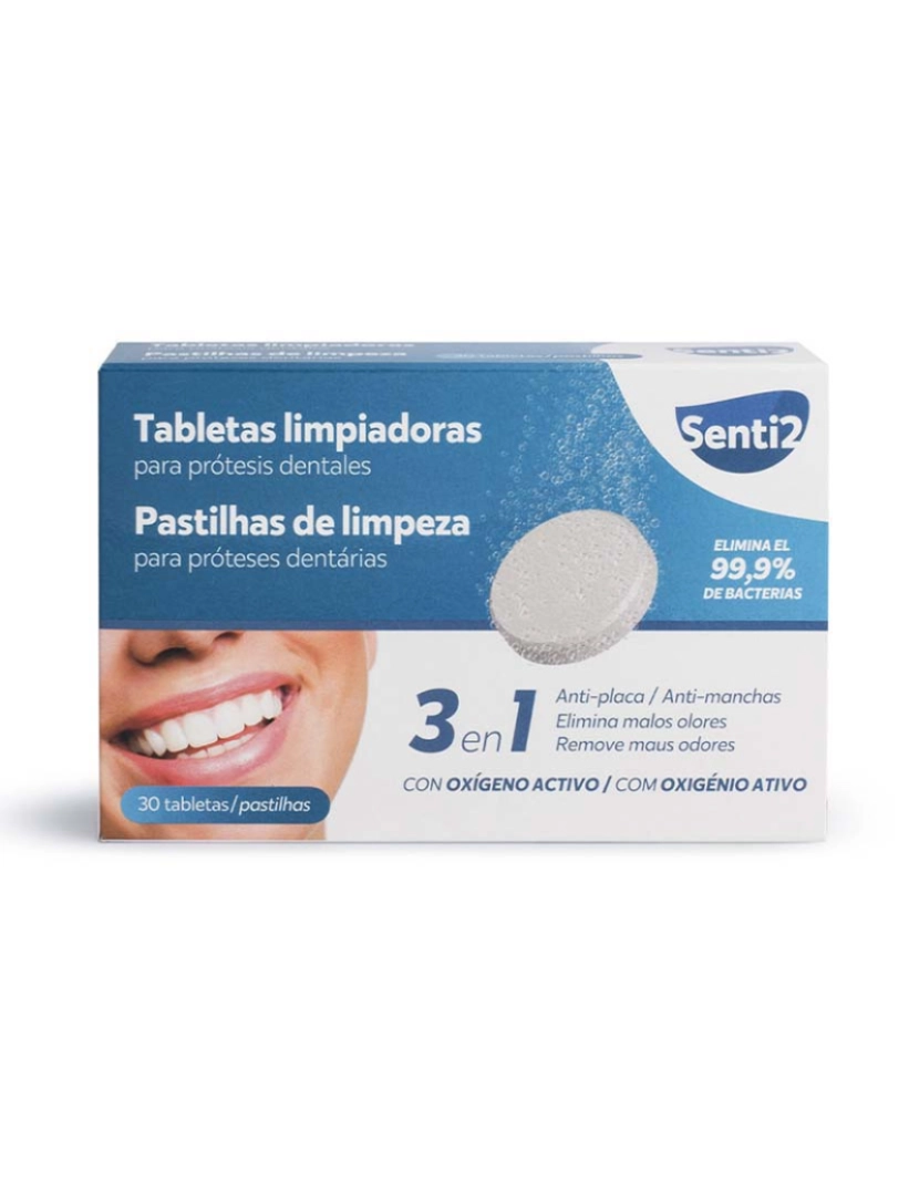 Senti2 - Tablets de limpeza de Proteses 30 Unidades