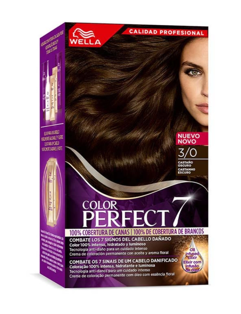 Wella - Wella Color Perfect 7 100% Cobertura Cinza #3/0-Castanho Escuro