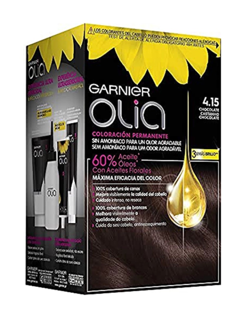 Garnier - Coloração Permanente Olia #4,15 chocolate 4Pçs