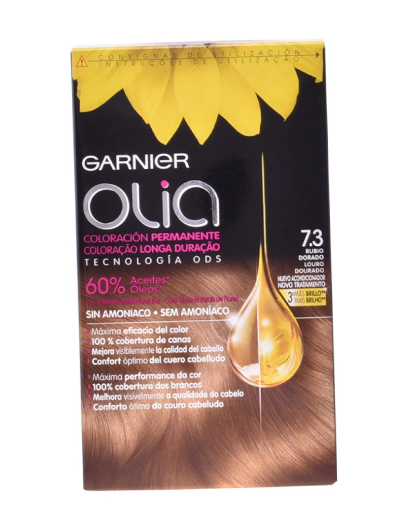 Garnier - Coloração Permanente Olia #7,3-golden dark blonde 4pçs