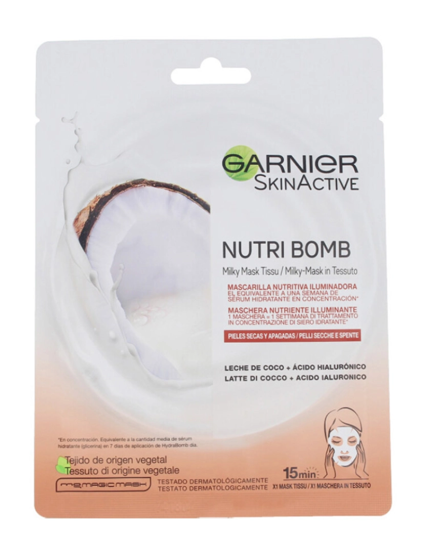 Garnier - Máscara Facial Nutritiva Iluminadora Skinactive Nutri Bomb 1pç