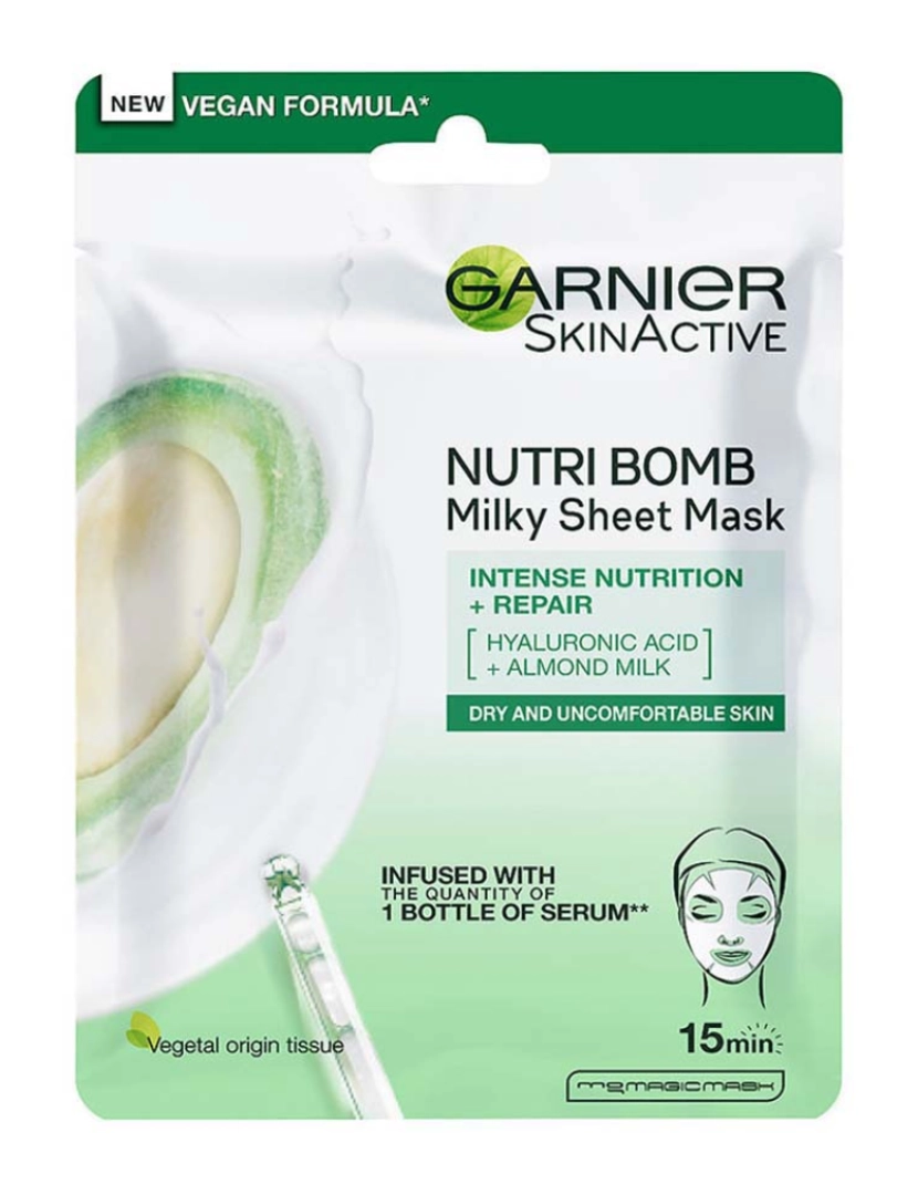 Garnier - Garnier Máscara facial nutritiva e reparadora Nutri Bomb Leite de amêndoa