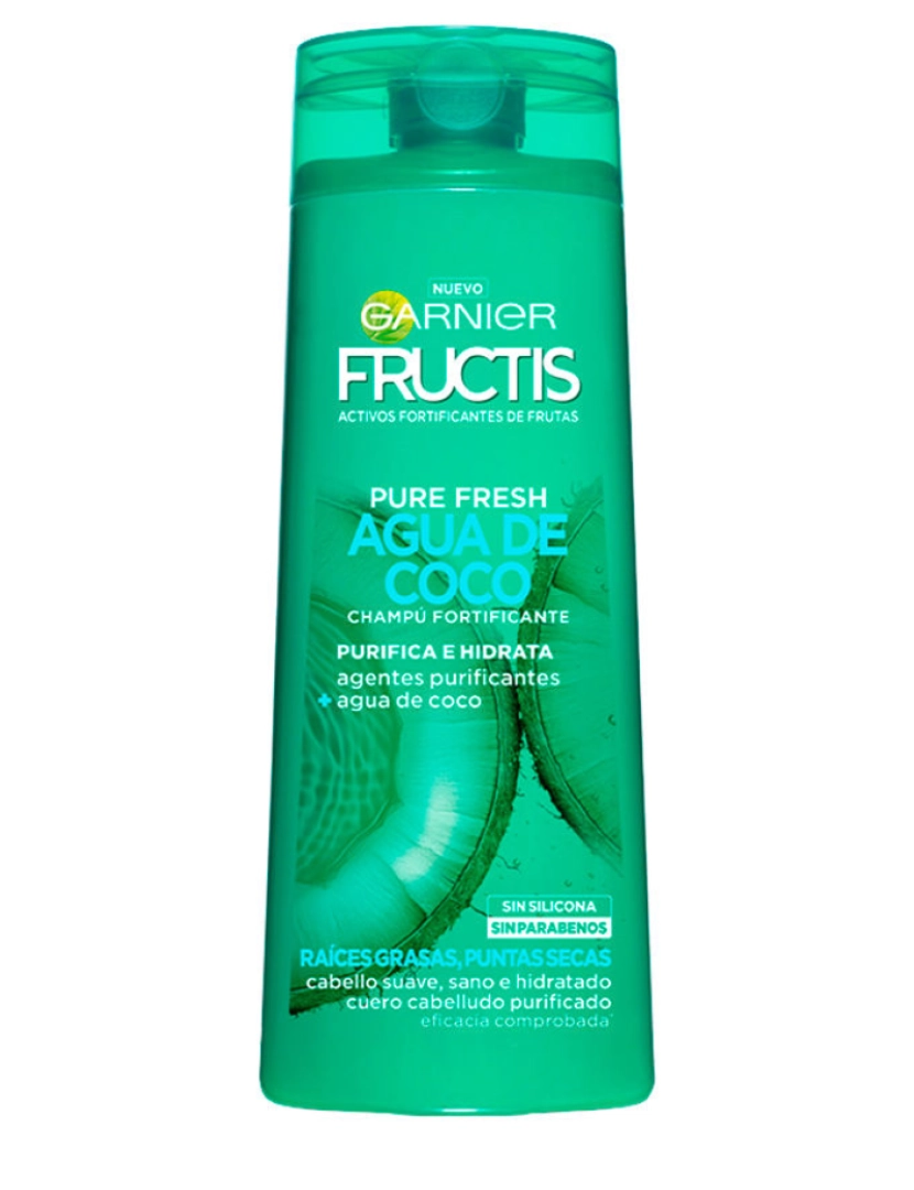 imagem de Fructis Pure Fresh Agua Coco Fortificante Champú Garnier 300 ml1