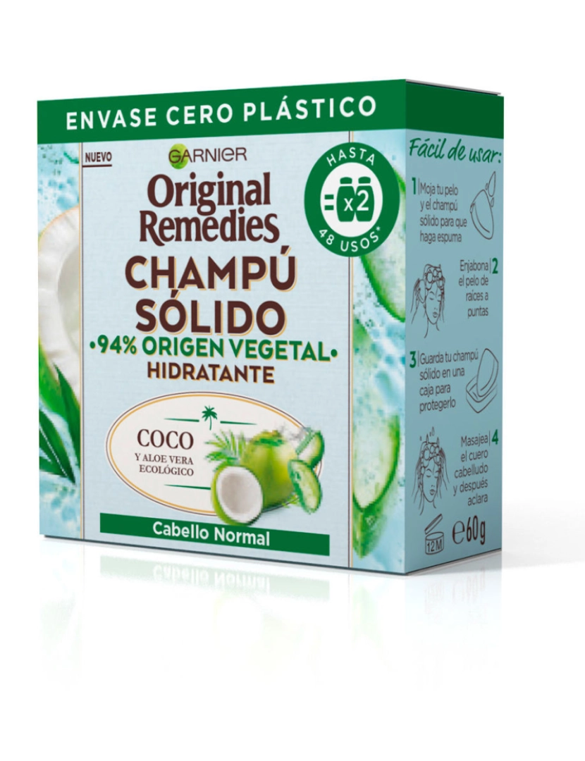 Garnier - Original Remedies Champú Sólido Hidratante De Coco 60 Gr 60 g