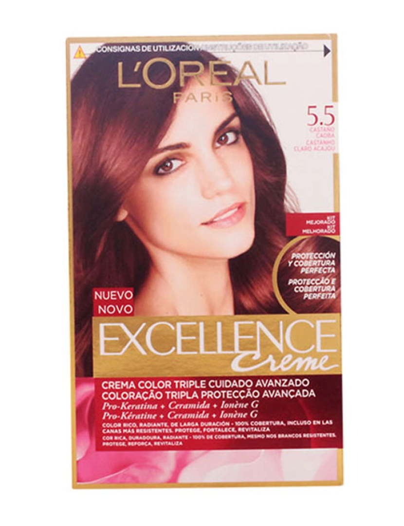 L'Oréal - Tinta Creme Excellence #5,5 Castanho claro Mogno