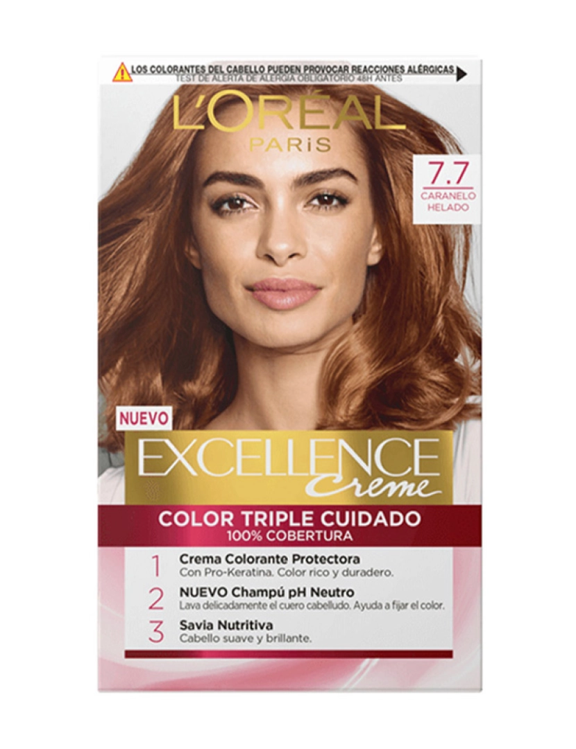 L'Oréal - Tinta Creme Excellence 7.7 Caramelo Gelado