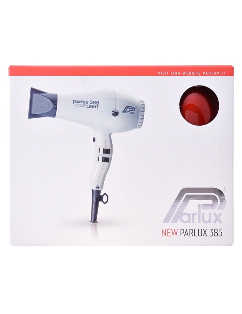 Parlux - Secador de Cabelo 385 Powerlight Ionic & Ceramic Vermelho Parlux