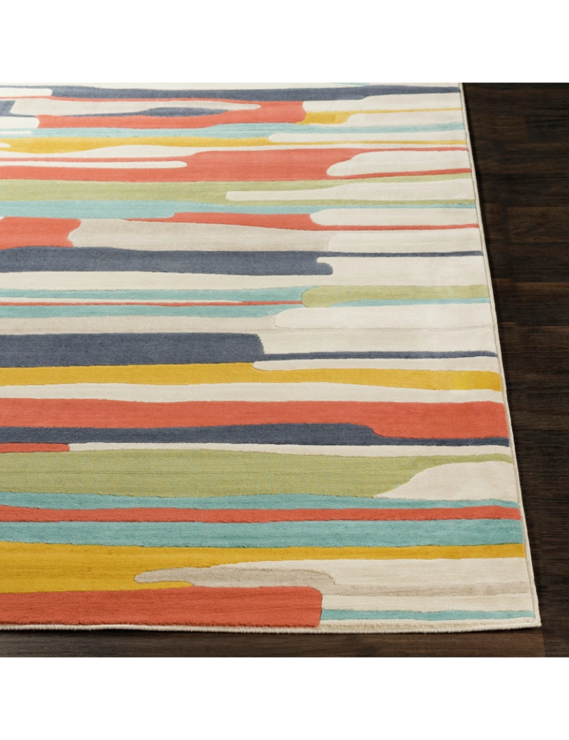 imagem de Tapete Geométrico Pop Art - WING - 120 x 170 cm - Multicolor - Laranja e Aqua5