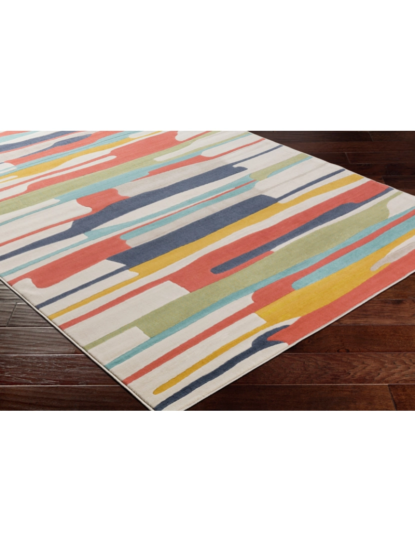 imagem de Tapete Geométrico Pop Art - WING - 120 x 170 cm - Multicolor - Laranja e Aqua7