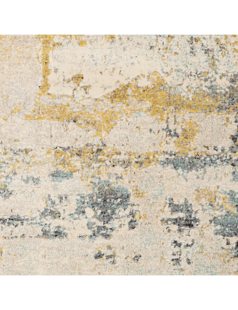 imagem de Tapete Abstracto Moderno - BELLATRIX - 80 x 220 cm - Multicolor - Mostarda e Aqua6
