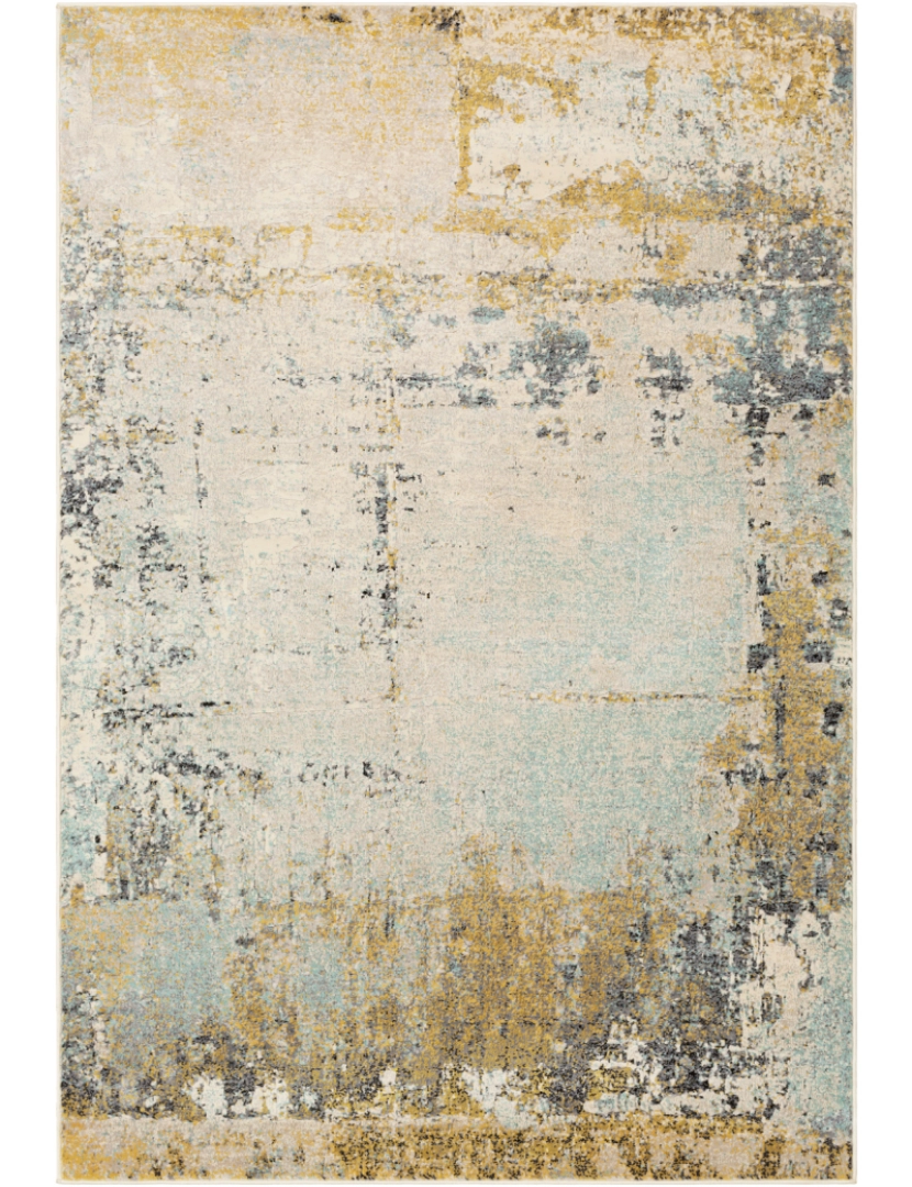 imagem de Tapete Abstracto Moderno - BELLATRIX - 157 x 213 cm - Multicolor - Mostarda e Aqua2