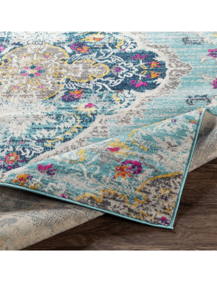 imagem de Tapete Vintage Oriental - ROMY - 200 x 275 cm - Azul e Cinza3