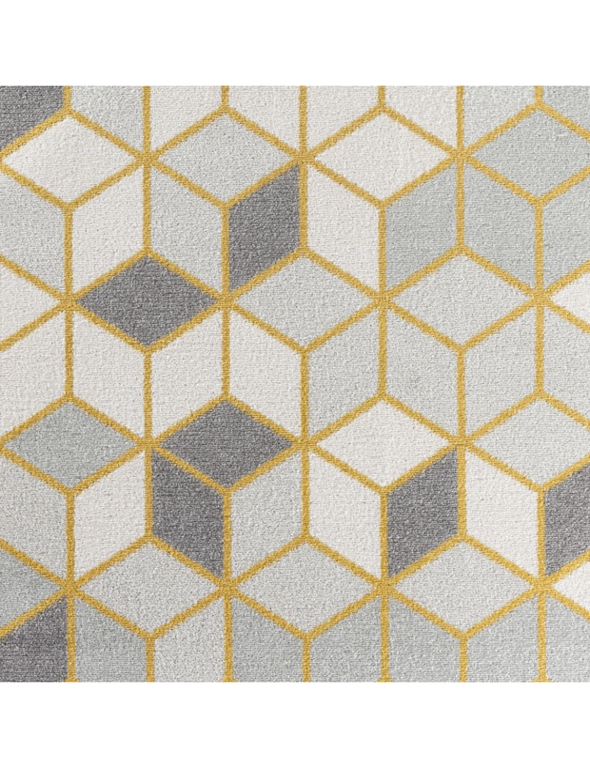 imagem de Tapete Geométrico Escandinavo - UNICE - 120 x 170 cm - Branco e Ouro6