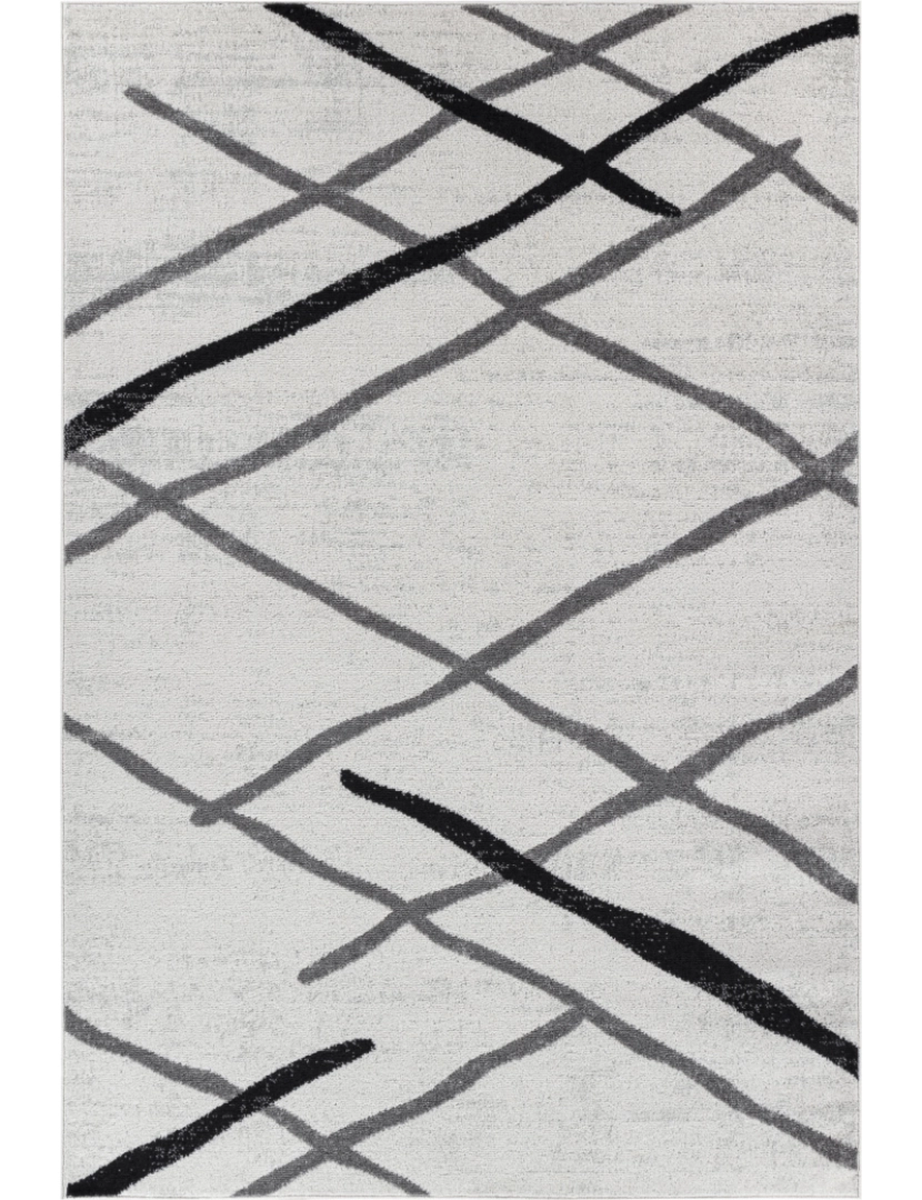 imagem de Tapete Geométrico Escandinavo - FREYA - 120 x 170 cm - Branco e Cinza2