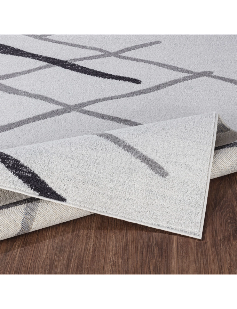 imagem de Tapete Geométrico Escandinavo - FREYA - 120 x 170 cm - Branco e Cinza3