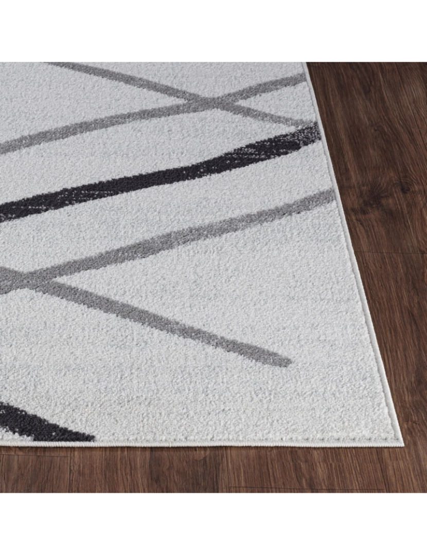 imagem de Tapete Geométrico Escandinavo - FREYA - 120 x 170 cm - Branco e Cinza5