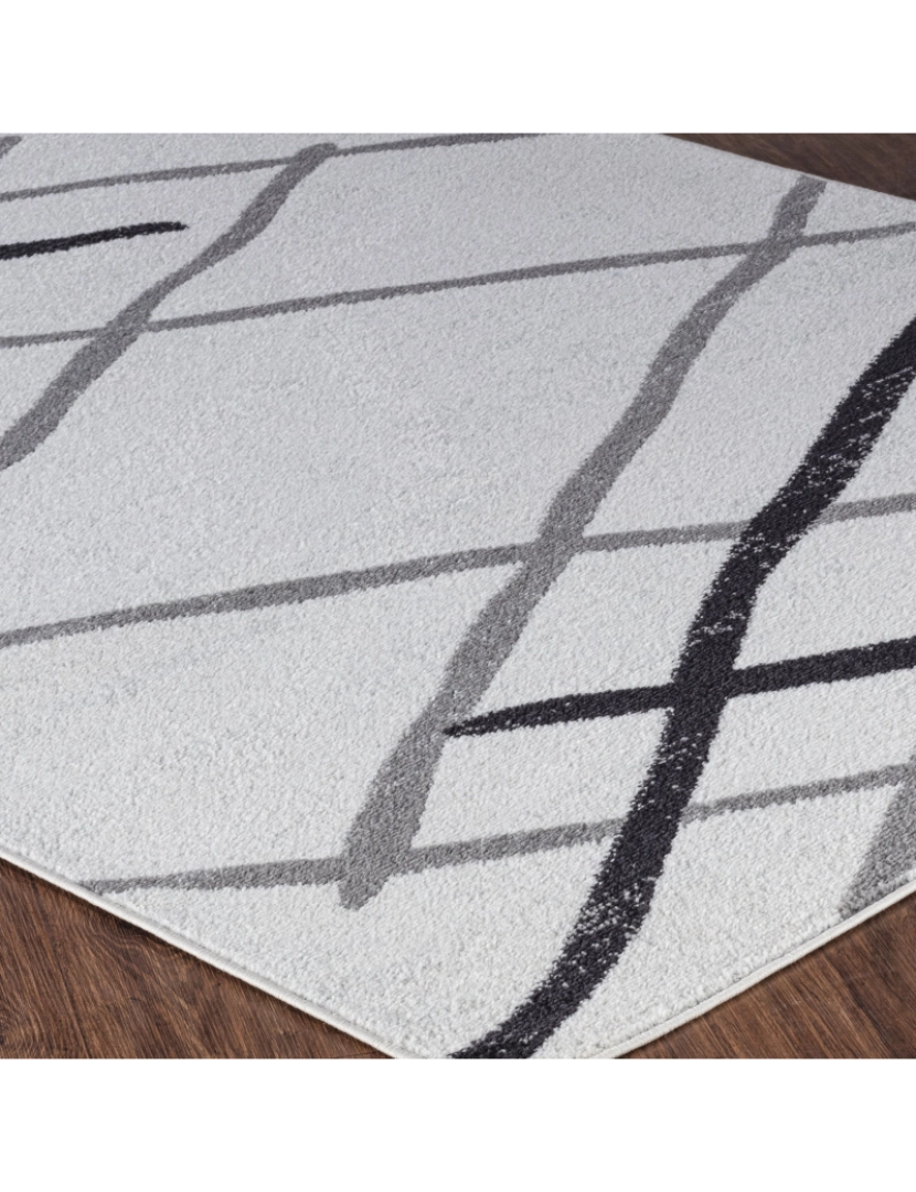 imagem de Tapete Geométrico Escandinavo - FREYA - 120 x 170 cm - Branco e Cinza7