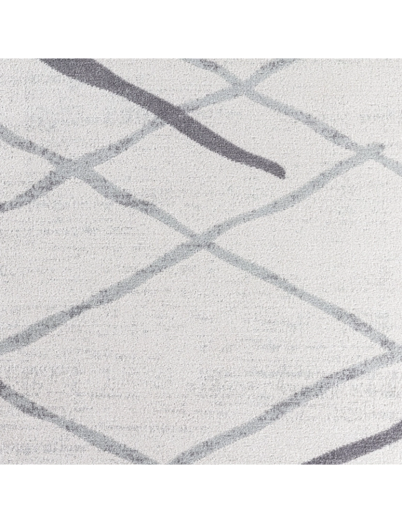 imagem de Tapete Geométrico Escandinavo Listrado - FELICIA - 120 x 170 cm - Branco e Cinza Claro6