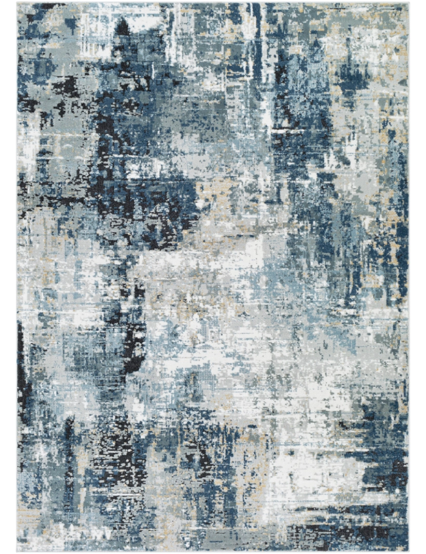 imagem de Tapete Abstracto Moderno - BERNARDETTE - 160 x 220 cm - Azul e Cinza2