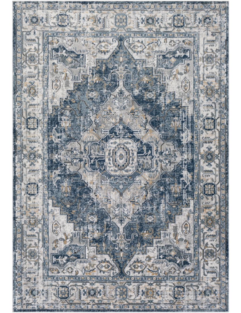 imagem de Tapete Vintage Oriental - DALILA - 200 x 275 cm - Cinza e Azul2