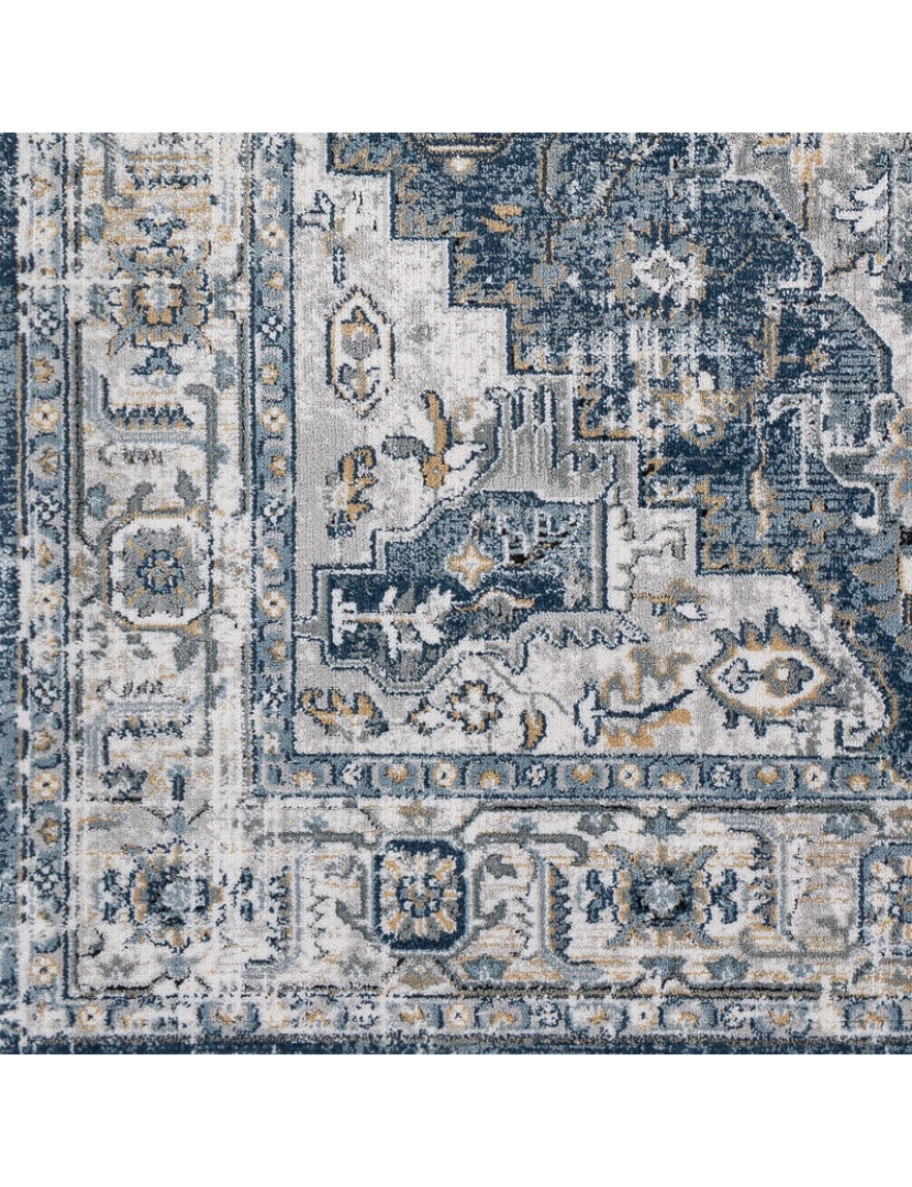 imagem de Tapete Vintage Oriental - DALILA - 200 x 275 cm - Cinza e Azul5