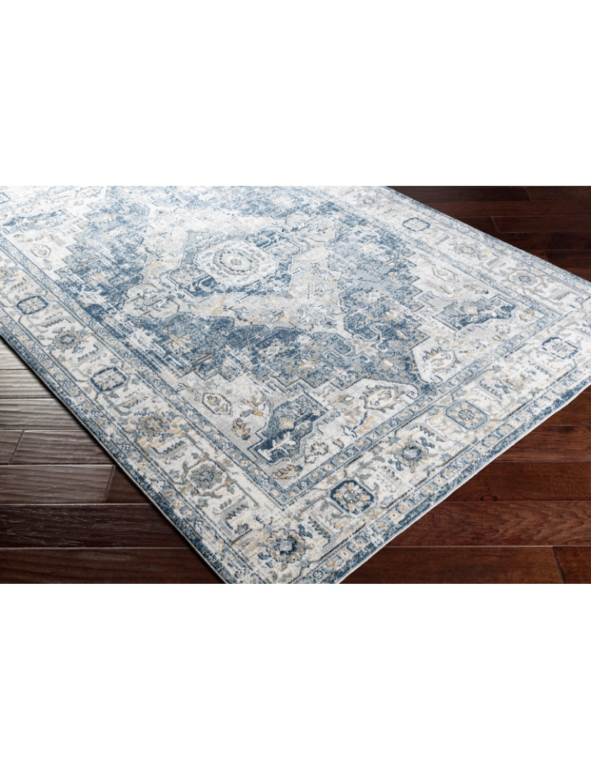 imagem de Tapete Vintage Oriental - DALILA - 200 x 275 cm - Cinza e Azul6