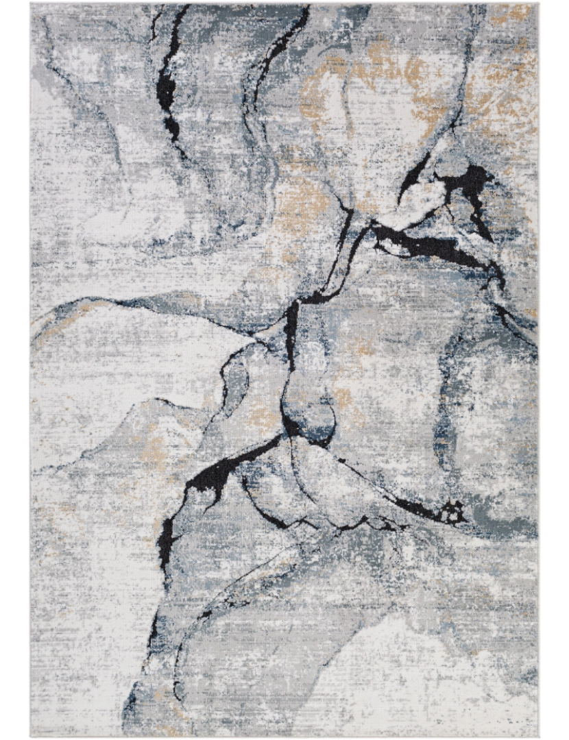 imagem de Tapete Abstracto Efeito Mármore - LYNA - 160 x 220 cm - Cinza e Preto2