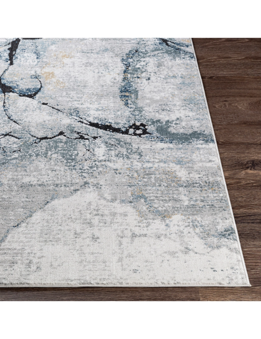 imagem de Tapete Abstracto Efeito Mármore - LYNA - 160 x 220 cm - Cinza e Preto4