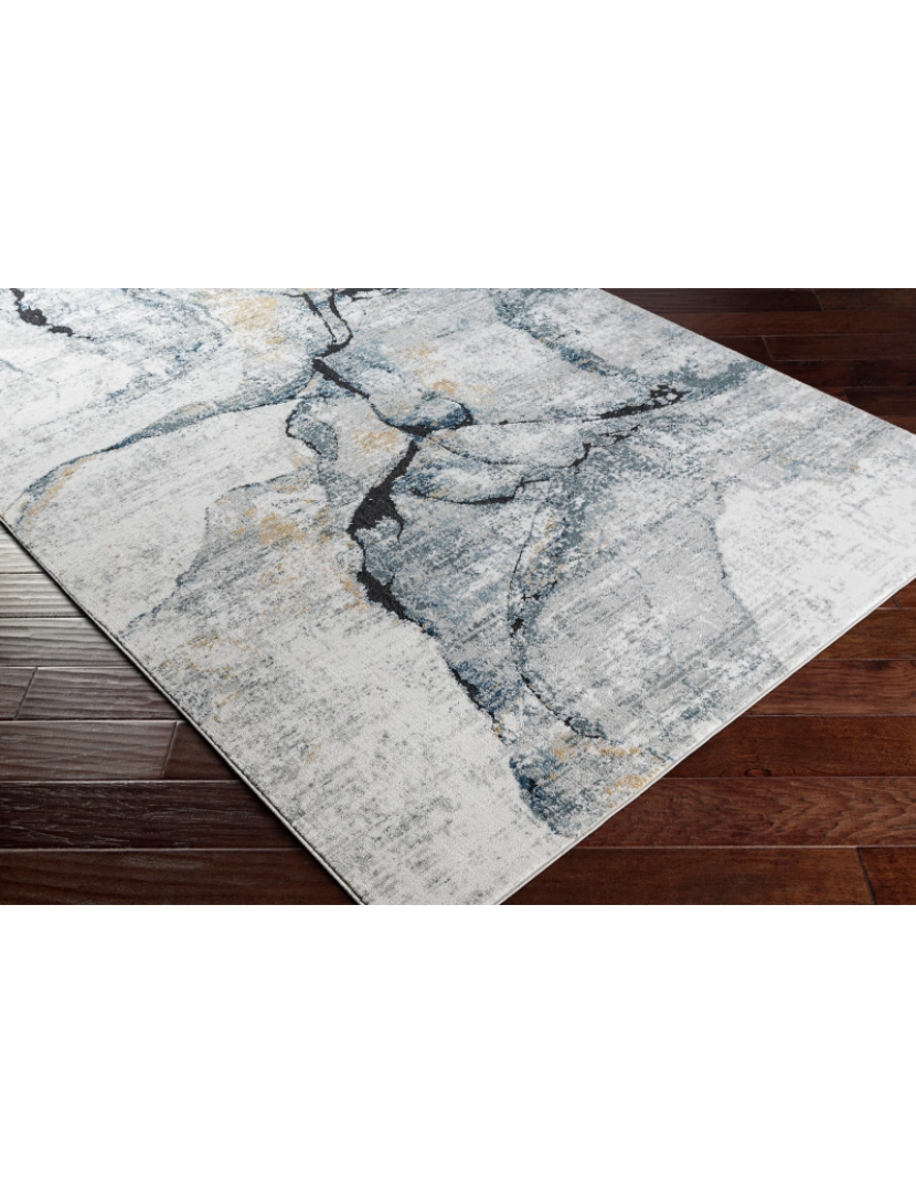 imagem de Tapete Abstracto Efeito Mármore - LYNA - 160 x 220 cm - Cinza e Preto6