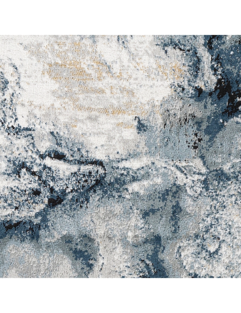 imagem de Tapete Abstracto Efeito Mármore - YASMINE - 160 x 220 cm - Cinza e Azul5