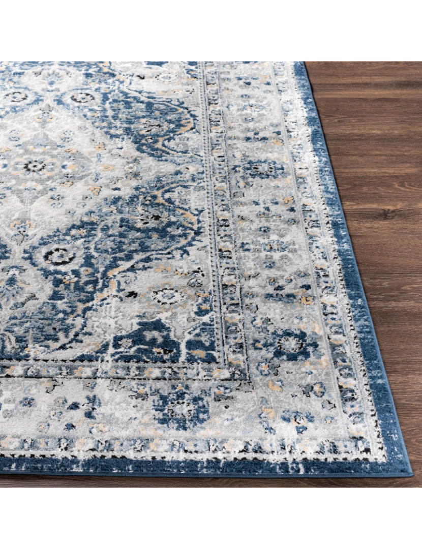 imagem de Tapete Vintage Oriental - KALILA - 160 x 220 cm - Azul Escuro e Cinza5