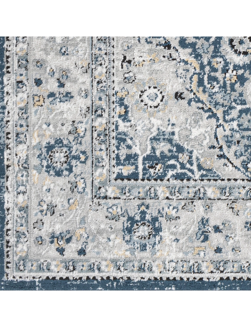 imagem de Tapete Vintage Oriental - KALILA - 200 x 275 cm - Azul Escuro e Cinza6