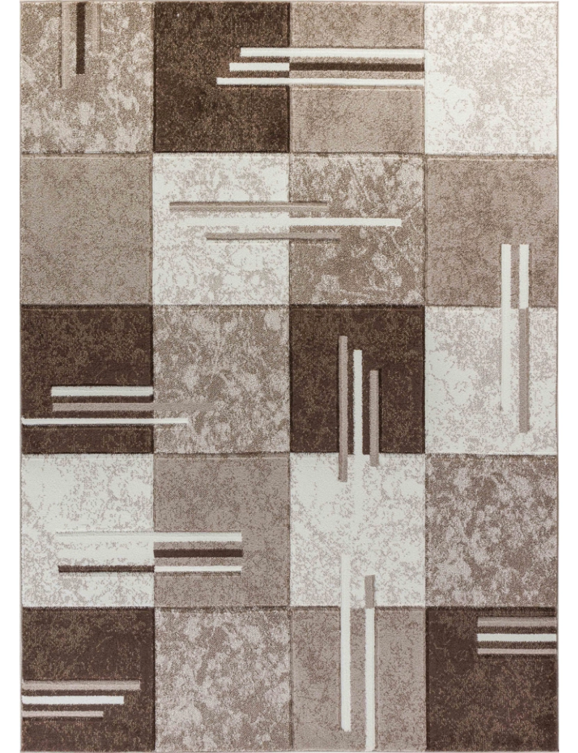 imagem de Tapete Geométrico Moderno - ZANE - 160 x 213 cm - Bege e Castanho2