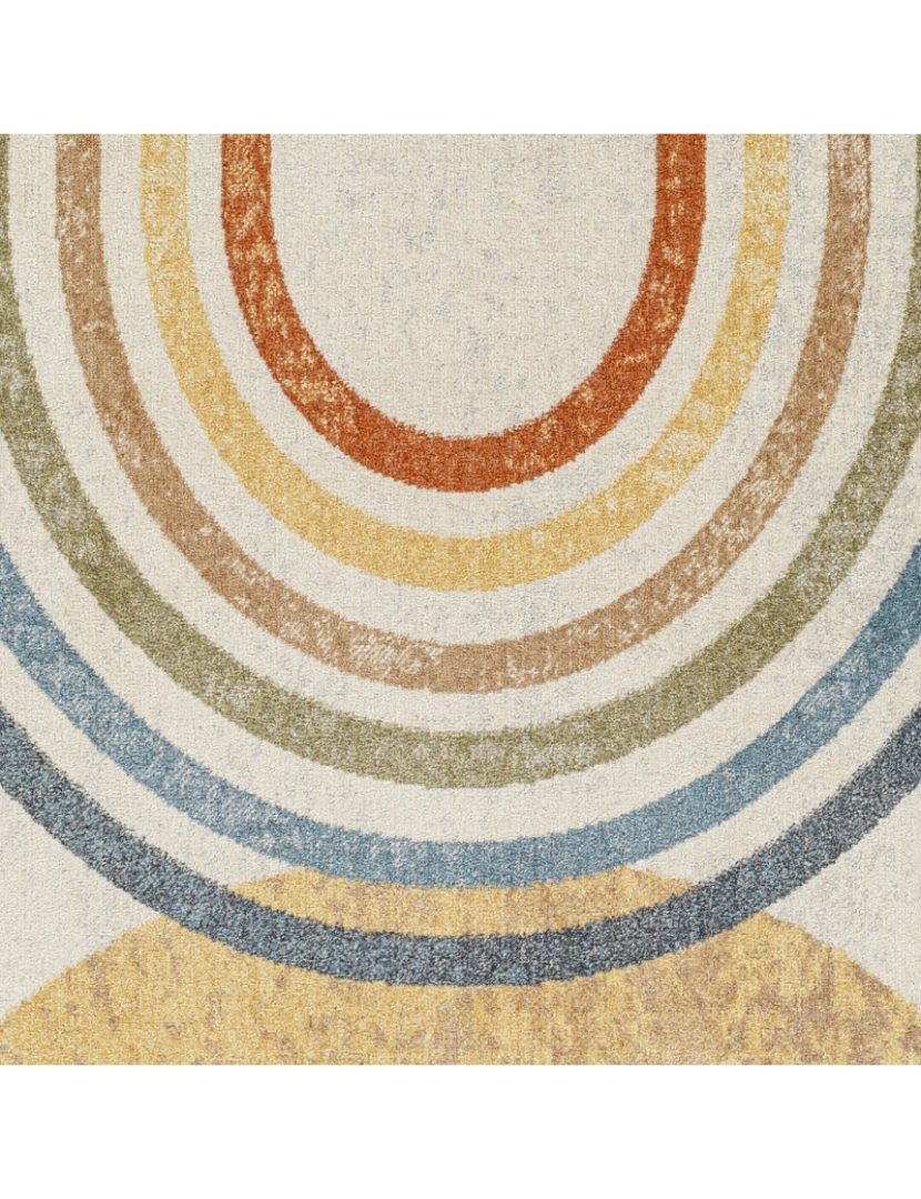 imagem de Tapete Laváveis à Máquina - Escandinavo Retro - BARBARA - 160 x 213 cm - Creme e Multicolor3