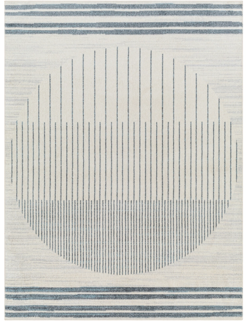 imagem de Tapete Laváveis à Máquina - Geométrico Escandinavo - CAROLINE - 160 x 213 cm - Cinza e Azul2