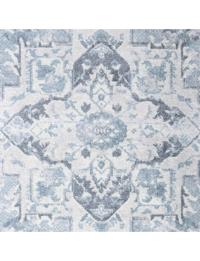 imagem de Tapete Laváveis à Máquina - Vintage Oriental - ELSA - 160 x 213 cm - Cinza e Azul6