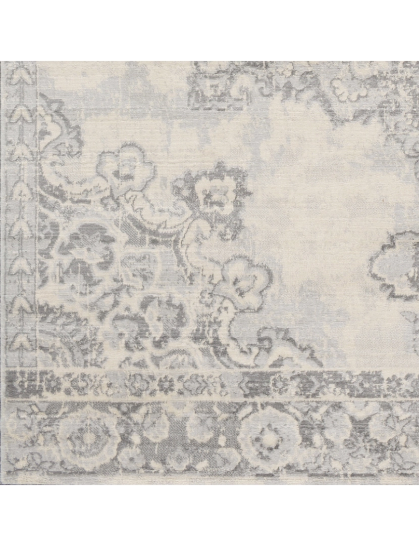 imagem de Tapete Vintage Oriental - LOLA - 160 x 220 cm - Cinza e Marfim6