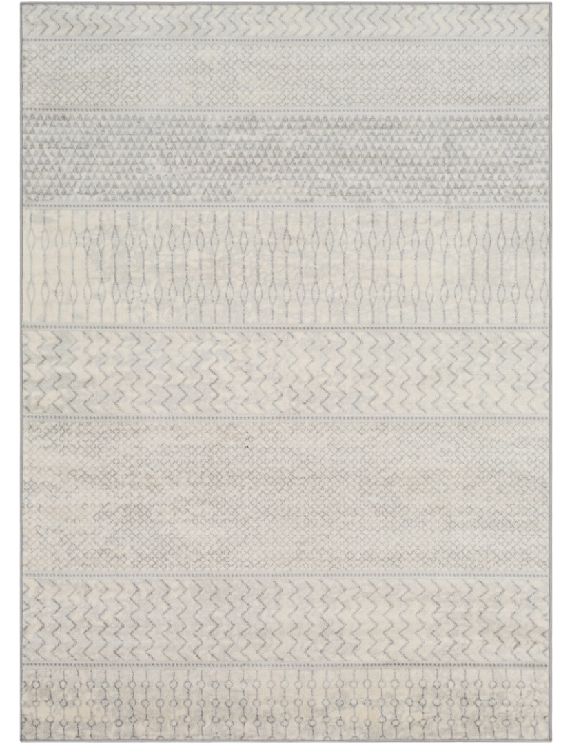 imagem de Tapete Geométrico Escandinavo - ADELE - 130 x 180 cm - Cinza e Marfim2