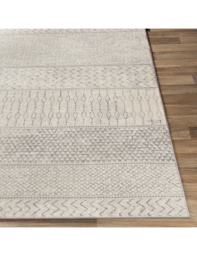 imagem de Tapete Geométrico Escandinavo - ADELE - 130 x 180 cm - Cinza e Marfim5
