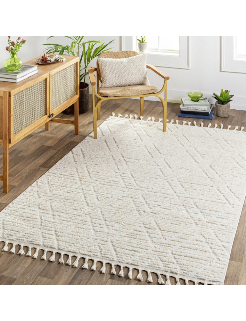 Surya - Tapete Berbere  Geométrico - JASMINE - 160 x 213 cm - Creme