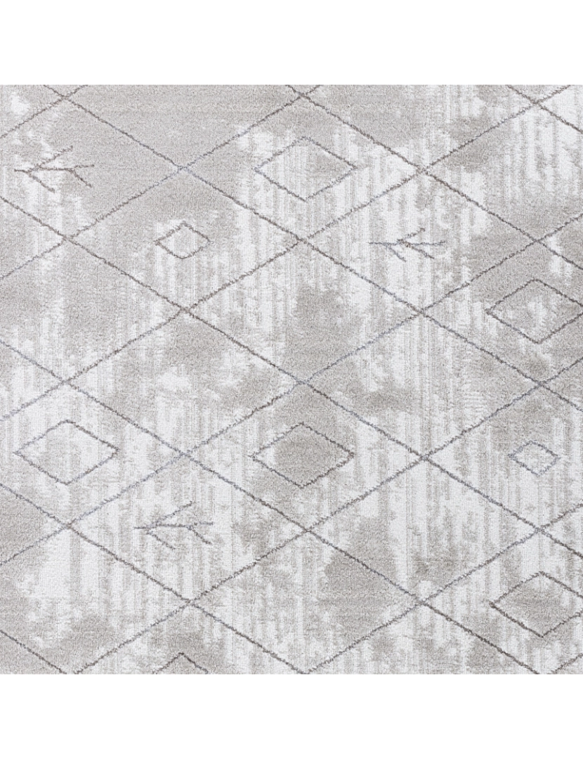 imagem de Tapete Geométrico Berbere - FRAN - 200 x 275 cm - Branco e Cinza6
