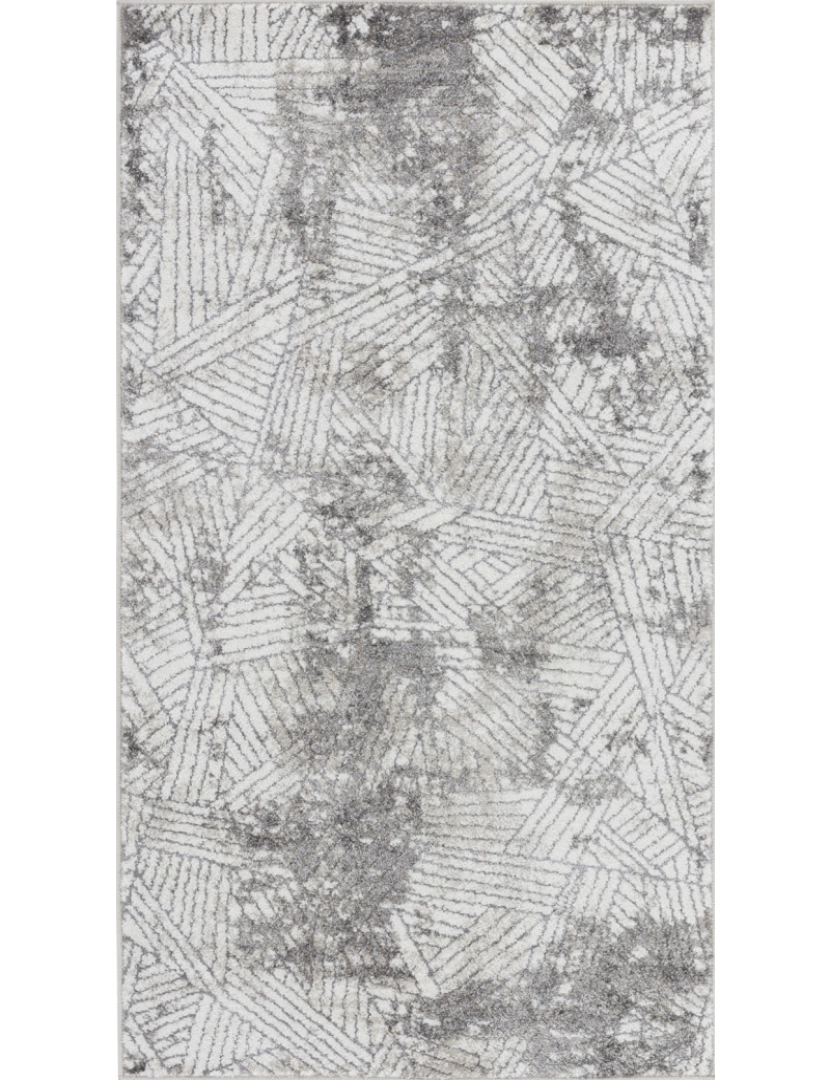 imagem de Tapete Geométrico Escandinavo - DELICE - 80 x 150 cm - Branco e Cinza2