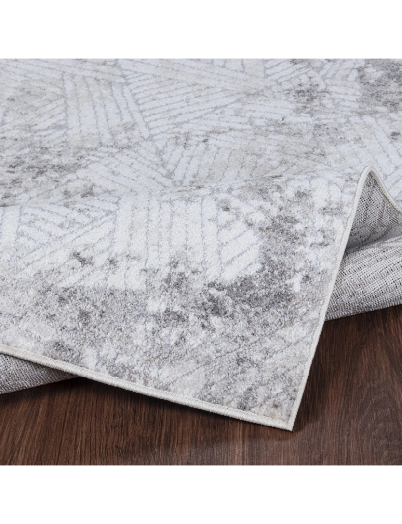 imagem de Tapete Geométrico Escandinavo - DELICE - 80 x 150 cm - Branco e Cinza3