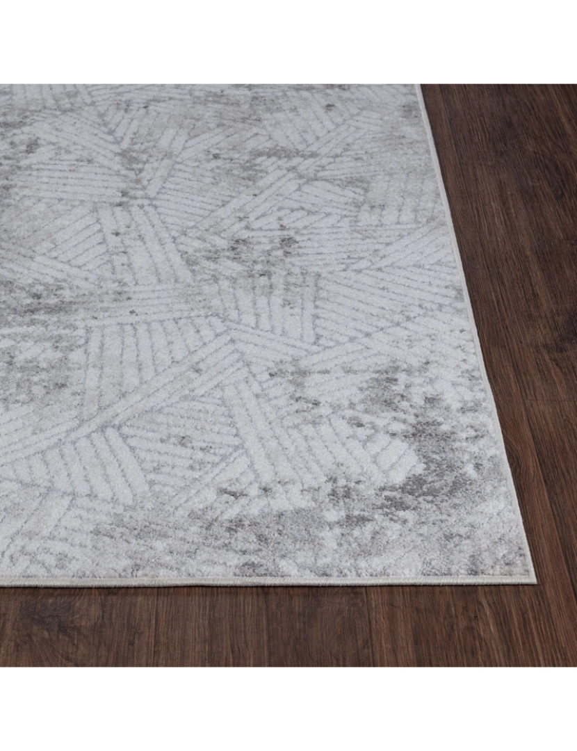 imagem de Tapete Geométrico Escandinavo - DELICE - 80 x 150 cm - Branco e Cinza5