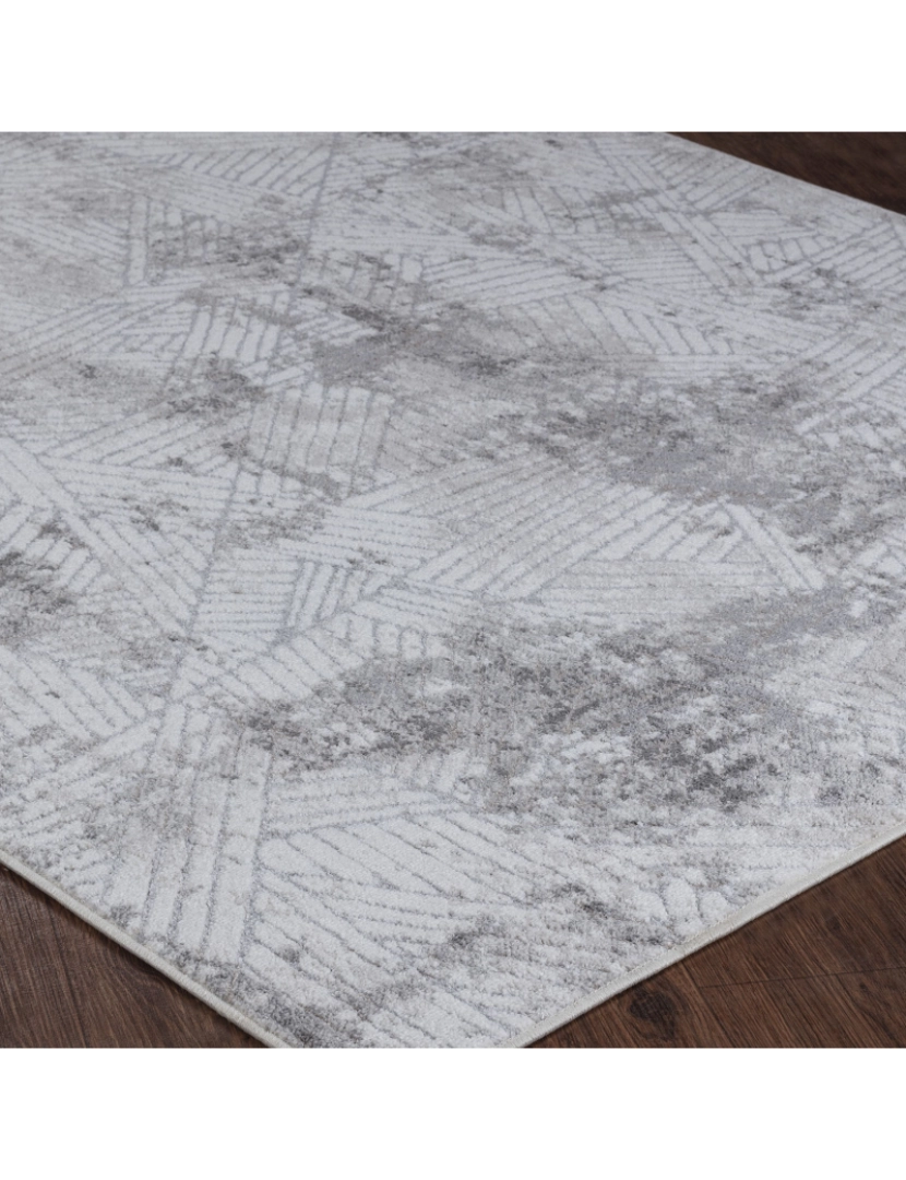 imagem de Tapete Geométrico Escandinavo - DELICE - 80 x 150 cm - Branco e Cinza7